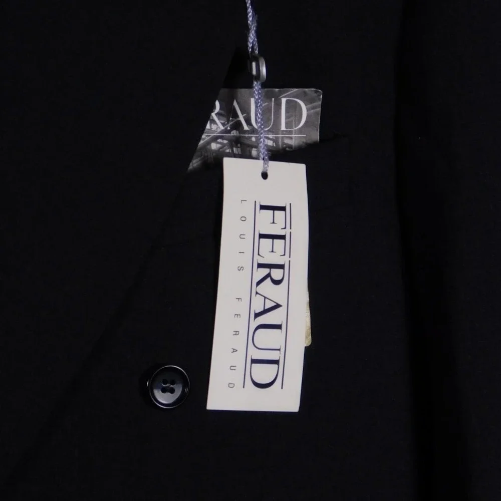 FERAUD Paris Double Breasted‎ Wool Blend Suit Jacket Blazer Dark Gray Sz 44 D31